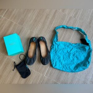 Tieks Black Leather Flats